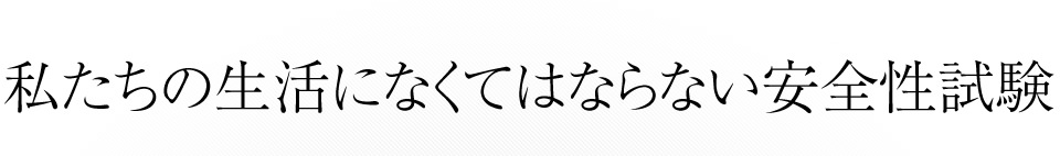 私たちの生活になくてはならない安全性試験